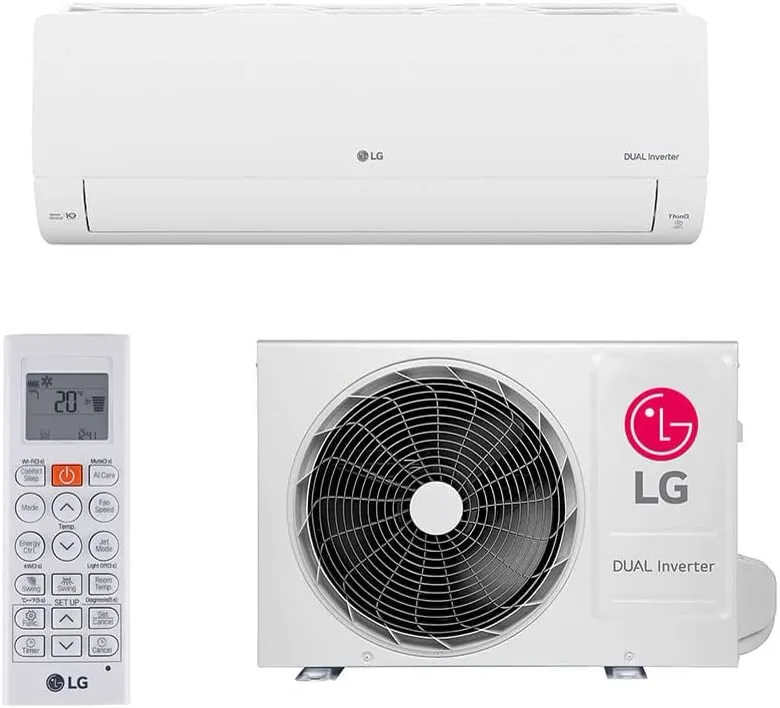 Ar-condicionado split LG Dual Inverter Voice com painel branco minimalista